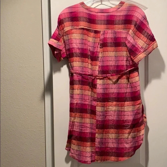 Isabel Maternity Shirt Pink Plaid Dolman Button Down NWT - Picture 3 of 8